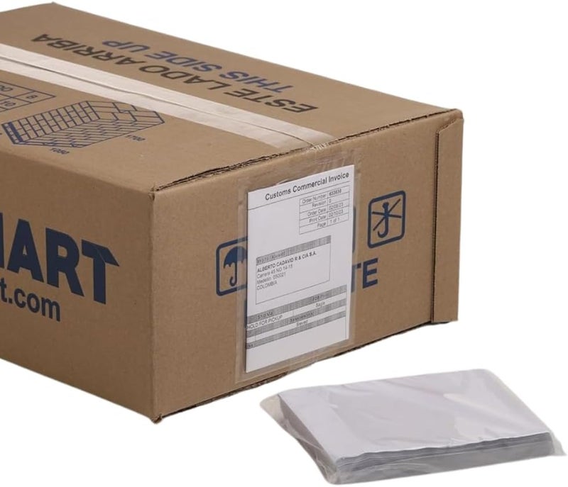 US PACK SMART 100 Units, 4.5"x5.5" Clear Packing List Shipping Pouches – Heavy Duty Self-Sealing Adhesive Envelopes, Waterproof & Tear-Proof – Ideal for Labels, Invoices & Documents - Image 1